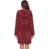 image:imageEkouaer Womens Hooded Bathrobe Short Fleece Robe Soft Luxury SleepwearB Wine Red