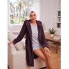 image:imageEkouaer Womens Hooded Bathrobe Short Fleece Robe Soft Luxury SleepwearJam Purplejacquard