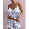 image:imageEkouaer Womens Satin Pajamas Sets Silk Cami Lingerie Pjs SleepwearBlue Bow