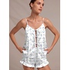 image:imageEkouaer Womens Satin Pajamas Sets Silk Cami Lingerie Pjs SleepwearBlue Bow Hydrangea