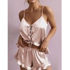 image:imageEkouaer Womens Satin Pajamas Sets Silk Cami Lingerie Pjs SleepwearChampagne