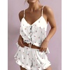 image:imageEkouaer Womens Satin Pajamas Sets Silk Cami Lingerie Pjs SleepwearCherry