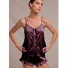 image:imageEkouaer Womens Satin Pajamas Sets Silk Cami Lingerie Pjs SleepwearDark Red