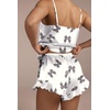 image:imageEkouaer Womens Satin Pajamas Sets Silk Cami Lingerie Pjs SleepwearLeopard Bow