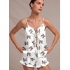 image:imageEkouaer Womens Satin Pajamas Sets Silk Cami Lingerie Pjs SleepwearLeopard Bow
