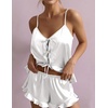 image:imageEkouaer Womens Satin Pajamas Sets Silk Cami Lingerie Pjs SleepwearWhite