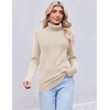 image:imageEkouaer Womens Turtleneck Sweater Long Sleeve 2026 Fall Winter Knitted TopApricot