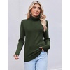 image:imageEkouaer Womens Turtleneck Sweater Long Sleeve 2026 Fall Winter Knitted TopArmy Green