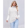 image:imageEkouaer Womens Turtleneck Sweater Long Sleeve 2026 Fall Winter Knitted TopCream White
