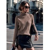 image:imageEkouaer Womens Turtleneck Sweater Long Sleeve 2026 Fall Winter Knitted TopKhaki Tan