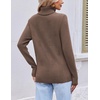 image:imageEkouaer Womens Turtleneck Sweater Long Sleeve 2026 Fall Winter Knitted TopKhaki Tan
