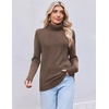 image:imageEkouaer Womens Turtleneck Sweater Long Sleeve 2026 Fall Winter Knitted TopKhaki Tan