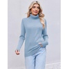 image:imageEkouaer Womens Turtleneck Sweater Long Sleeve 2026 Fall Winter Knitted TopLight Blue