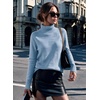 image:imageEkouaer Womens Turtleneck Sweater Long Sleeve 2026 Fall Winter Knitted TopLight Blue