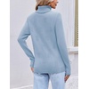 image:imageEkouaer Womens Turtleneck Sweater Long Sleeve 2026 Fall Winter Knitted TopLight Blue