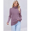 image:imageEkouaer Womens Turtleneck Sweater Long Sleeve 2026 Fall Winter Knitted TopPurple Red