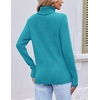 image:imageEkouaer Womens Turtleneck Sweater Long Sleeve 2026 Fall Winter Knitted TopTeal