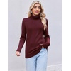 image:imageEkouaer Womens Turtleneck Sweater Long Sleeve 2026 Fall Winter Knitted TopWine Red