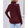 image:imageEkouaer Womens Turtleneck Sweater Long Sleeve 2026 Fall Winter Knitted TopWine Red
