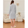 image:imageEkouaer Womens Zipper Robes Long Sleeves Bathobe Soft House Coat Sleepwear Knee Length Loungewear with Pockets SXXLLight Grey
