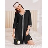 image:imageEkouaer Zipper Robes for Women 34 Sleeves House Coat 2026 Zip Up BathrobeBlack