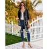 image:imageEkouaer Zipper Robes for Women 34 Sleeves House Coat 2026 Zip Up BathrobeBlack White Floral