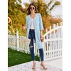 image:imageEkouaer Zipper Robes for Women 34 Sleeves House Coat 2026 Zip Up BathrobeBlue Floral