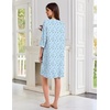 image:imageEkouaer Zipper Robes for Women 34 Sleeves House Coat 2026 Zip Up BathrobeBlue Floral