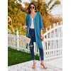 image:imageEkouaer Zipper Robes for Women 34 Sleeves House Coat 2026 Zip Up BathrobeBlue Green