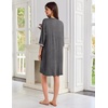 image:imageEkouaer Zipper Robes for Women 34 Sleeves House Coat 2026 Zip Up BathrobeDeep Gray