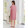 image:imageEkouaer Zipper Robes for Women 34 Sleeves House Coat 2026 Zip Up BathrobeGray Purple