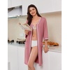 image:imageEkouaer Zipper Robes for Women 34 Sleeves House Coat 2026 Zip Up BathrobeGray Purple