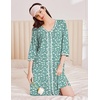 image:imageEkouaer Zipper Robes for Women 34 Sleeves House Coat 2026 Zip Up BathrobeGreen Floral