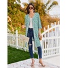 image:imageEkouaer Zipper Robes for Women 34 Sleeves House Coat 2026 Zip Up BathrobeGreen Floral