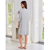 image:imageEkouaer Zipper Robes for Women 34 Sleeves House Coat 2026 Zip Up BathrobeLight Gray