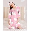 image:imageEkouaer Zipper Robes for Women 34 Sleeves House Coat 2026 Zip Up BathrobePink Floral