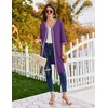 image:imageEkouaer Zipper Robes for Women 34 Sleeves House Coat 2026 Zip Up BathrobePurple