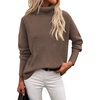 image:imageEkouaer Womens Turtleneck Sweater Long Sleeve 2026 Fall Winter Knitted TopKhaki Tan