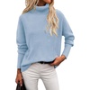 image:imageEkouaer Womens Turtleneck Sweater Long Sleeve 2026 Fall Winter Knitted TopLight Blue