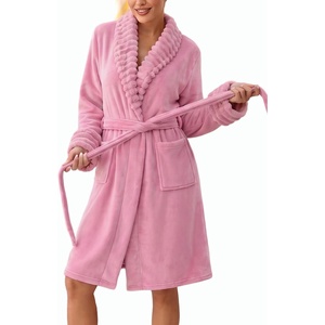 image:imageEkouaer Soft Robes for Women FluffyWarm Fleece RobeCozy Plush BathrobeA Pink