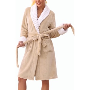 image:imageEkouaer Soft Robes for Women FluffyWarm Fleece RobeCozy Plush BathrobeKhaki