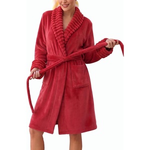 image:imageEkouaer Soft Robes for Women FluffyWarm Fleece RobeCozy Plush BathrobeRed