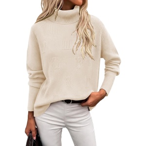 image:imageEkouaer Womens Turtleneck Sweater Long Sleeve 2026 Fall Winter Knitted TopApricot