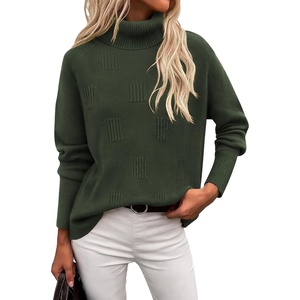 image:imageEkouaer Womens Turtleneck Sweater Long Sleeve 2026 Fall Winter Knitted TopArmy Green