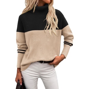 image:imageEkouaer Womens Turtleneck Sweater Long Sleeve 2026 Fall Winter Knitted TopBlack  Apricot