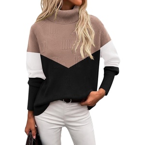 image:imageEkouaer Womens Turtleneck Sweater Long Sleeve 2026 Fall Winter Knitted TopKhaki  Black