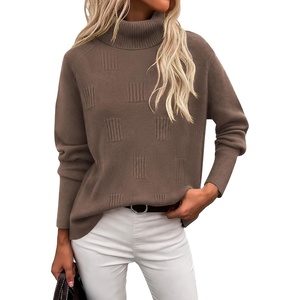 image:imageEkouaer Womens Turtleneck Sweater Long Sleeve 2026 Fall Winter Knitted TopKhaki Tan
