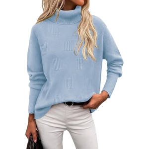 image:imageEkouaer Womens Turtleneck Sweater Long Sleeve 2026 Fall Winter Knitted TopLight Blue