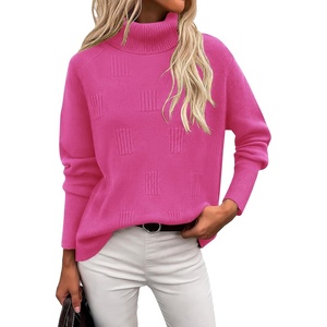 image:imageEkouaer Womens Turtleneck Sweater Long Sleeve 2026 Fall Winter Knitted TopPeach Pink