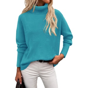 image:imageEkouaer Womens Turtleneck Sweater Long Sleeve 2026 Fall Winter Knitted TopTeal